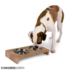 51 Degrees North Double Voerbak Teak -Trixie Winkel 51 degrees north double voerbak teak 210362 1000 none