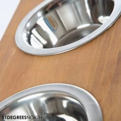 51 Degrees North Double Voerbak Teak -Trixie Winkel 51 degrees north double voerbak teak 210365 1000 none